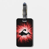 Étiquette À Bagage Joueur De Basket; Rouge (Dos Vertical)