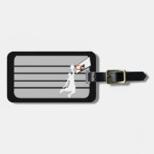 Étiquette À Bagage Joueur de basketball Slam Dunk - Silhouette blanch (Devant horizontal)