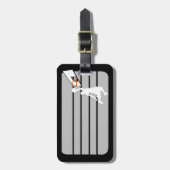 Étiquette À Bagage Joueur de basketball Slam Dunk - Silhouette blanch (Devant Vertical)