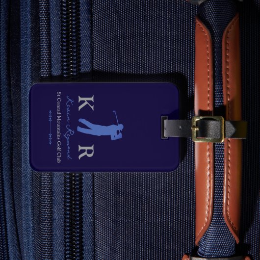 Étiquette À Bagage Joueur de Golf Classique Bleu Golfeurs (Insitu Rectoal 4)