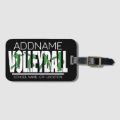Étiquette À Bagage Joueur de l'équipe de volleyball AJOUTER LE NOM DE (Devant Horizontal)