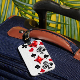 Étiquette À Bagage Joueur de poker Joueur de cartes de jouer costumes