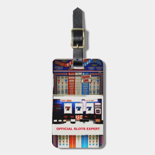 Étiquette À Bagage Joueur d'expert en matière de machine à sous (Devant Vertical)
