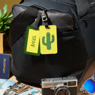 Étiquette À Bagage Jour des morts heureux Cactus Nom personnalisé