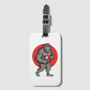 Étiquette À Bagage jour des valentines du coeur de bigfoot