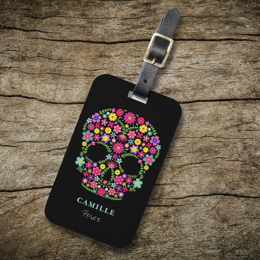 Étiquette À Bagage Jour du crâne de la fête de l'halloween mort