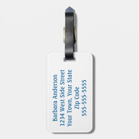 Étiquette À Bagage Jour ensoleillé monogramme (Dos Vertical)