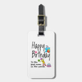 Étiquette À Bagage Joyeux anniversaire à la meilleure maman du monde (Devant Vertical)