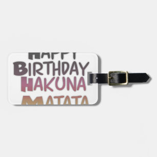 Étiquette À Bagage Joyeux Anniversaire Hakuna Matata Violet Inspir