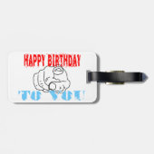 Étiquette À Bagage Joyeux Anniversaire Pour Vous (Dos horizontal)