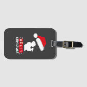 Étiquette À Bagage Joyeux arbre de la bibliothèque de Noël (Devant Horizontal)