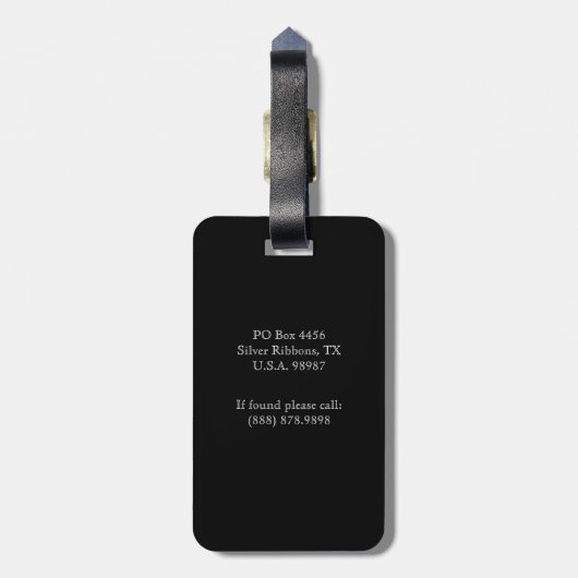 Étiquette À Bagage Joyeux Couple Photo Silver Ribbon Anniversaire (Dos Vertical)