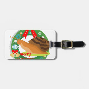 Étiquette À Bagage joyeux escargot de noël