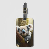 Étiquette À Bagage Joyeux Koala Australien En Arbre, Balise de bagage (Devant Vertical)