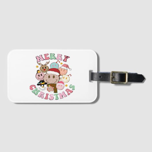 Étiquette À Bagage Joyeux Noël (Devant Horizontal)