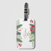 Étiquette À Bagage Joyeux Noël Arbre Festif Vacances Design cadeau (Devant Vertical)