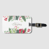 Étiquette À Bagage Joyeux Noël Arbre Festif Vacances Design cadeau (Devant Horizontal)