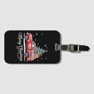 Étiquette À Bagage Joyeux Noël Camion Drôle Arbre Essentiel