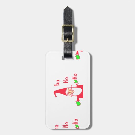 Étiquette À Bagage Joyeux Noël Joyeux Noël Drôle Père Noël Hohoho (Devant Vertical)