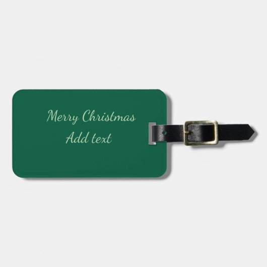 Étiquette À Bagage Joyeux Noël vert plaine solo arrière - plan vacanc (Devant horizontal)