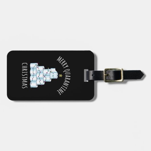 Étiquette À Bagage Joyeux Quarantaine Arbre de Noël Papier toilette (Devant horizontal)