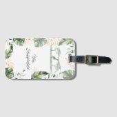 Étiquette À Bagage Jungle Safari Girafe Feuilles de Palmier Verdure (Devant Horizontal)