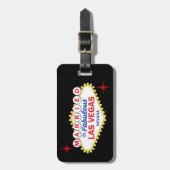 Étiquette À Bagage Just Married Las Vegas Wedding Couple (Devant Vertical)