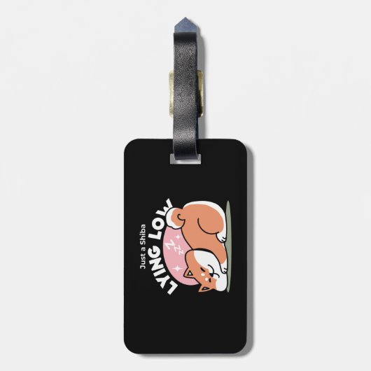 Étiquette À Bagage Juste un Shiba allongé bas : mignonne conception S (Dos Vertical)