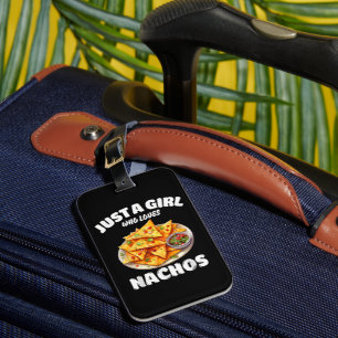 Étiquette À Bagage Juste une fille qui aime les nachos drôle amateur