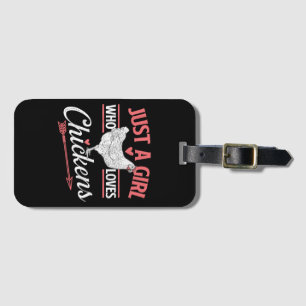 Étiquette À Bagage Juste Une Fille Qui Aime Les Poulets - Pou Louveur