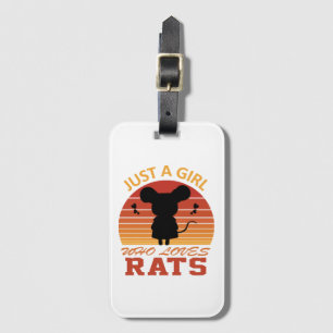 Étiquette À Bagage Juste une fille qui aime les rats