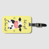 Étiquette À Bagage Juste Une Fille Qui Aime Les Vaches ! Coeurs Et Ho (Devant Horizontal)