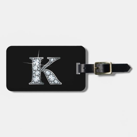 Étiquette À Bagage K "Diamond Bling" Luggage Tag (Devant horizontal)