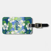 Étiquette À Bagage Kalani Tie Dye Mélange Hibiscus Tropical - Bleu (Devant horizontal)