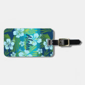 Étiquette À Bagage Kalani Tie Dye Mélange Hibiscus Tropical - Turquoi (Devant horizontal)