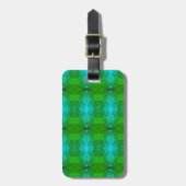 Étiquette À Bagage Kale Ikat Greenleaf (Devant Vertical)