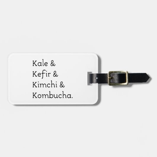 Étiquette À Bagage Kale Kefir Kimchi Kombucha (Devant horizontal)