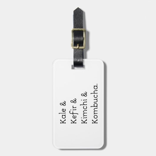 Étiquette À Bagage Kale Kefir Kimchi Kombucha (Devant Vertical)
