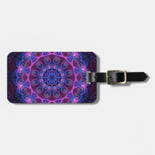Étiquette À Bagage Kaleidoscope Apophyse Mandala Hearts + texte