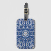 Étiquette À Bagage Kaleidoscope Bleu clair, Blanc, Étoile simple (Devant Vertical)