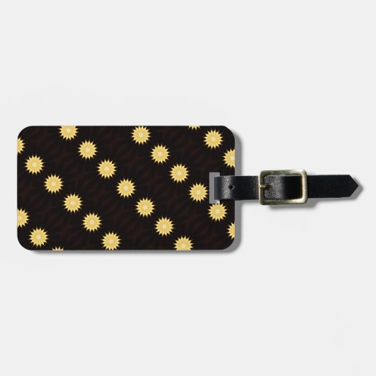 Étiquette À Bagage Kaleidoscope Design Bright Yellow Star (Devant horizontal)