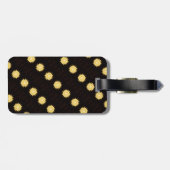 Étiquette À Bagage Kaleidoscope Design Bright Yellow Star (Dos horizontal)