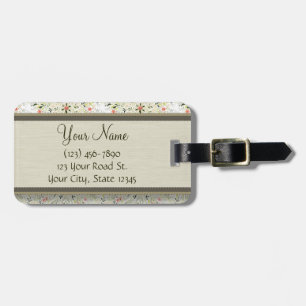 Étiquette À Bagage Kaléidoscope floral d'aquarelle avec le monogramme