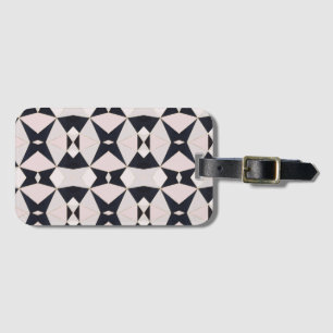 Étiquette À Bagage Kaleidoscope rose noir géométrique