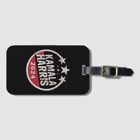 Étiquette À Bagage Kamala Harris 2024 Pour Les Élections Rétro Du Pré (Devant Horizontal)