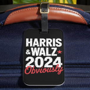 Étiquette À Bagage Kamala Walz Évidemment 2024 Harris Waltz 2024
