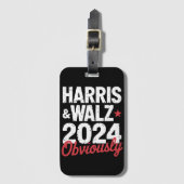 Étiquette À Bagage Kamala Walz Évidemment 2024 Harris Waltz 2024 (Devant Vertical)