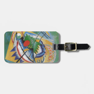 Étiquette À Bagage Kandinsky rouge ovale Abstraite oeuvre d'art vert