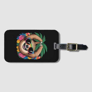 Étiquette À Bagage Kawaii Paresseux Tropical – Vibrations Été Douces