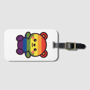 Étiquette À Bagage Kawaii Rainbow Teddy - Un joli jeu LGBTQ+ Pride